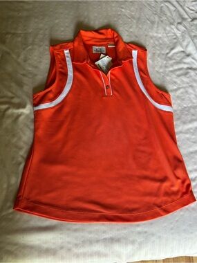 EP Pro Bright Orange Sleeveless Polo